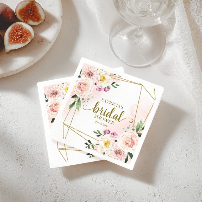 Serviette En Papier Lavage Floral Géométrique Baby Shower de Mariée (Créateur téléchargé)