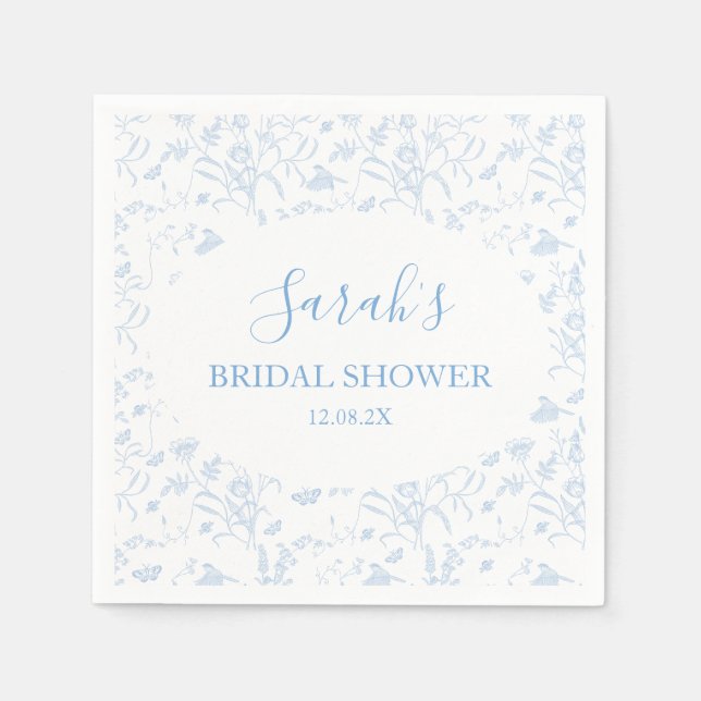 Serviette En Papier Lavage Floral Mariage Fête (Devant)