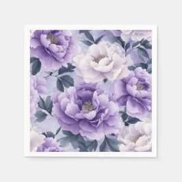 Serviette En Papier Lavande douce et Motif botanique violet