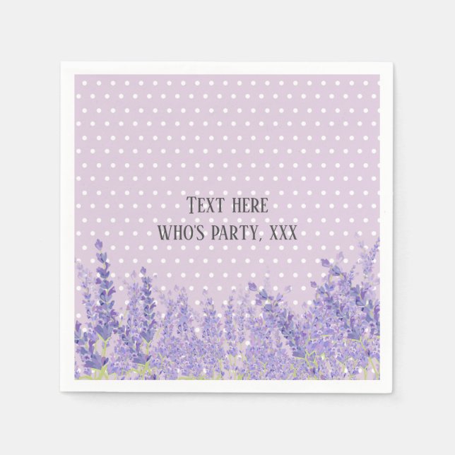 Serviette En Papier lavande, élégant, moderne, tendance, floral, viole (Devant)