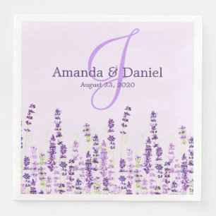 Serviette En Papier Lavande Fleurs violettes Légères