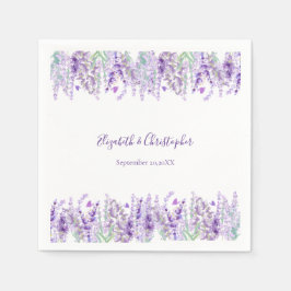 Serviette En Papier Lavande Mariage de verdure végétale florale