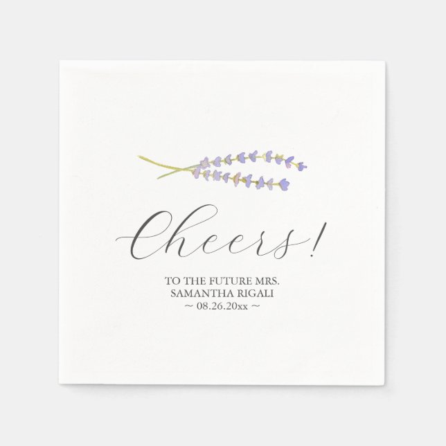 Serviette En Papier Lavande Mariage personnalisée (Devant)