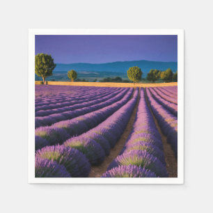 Serviette En Papier Lavande Nature Extérieur Paysage Calme Tranquille