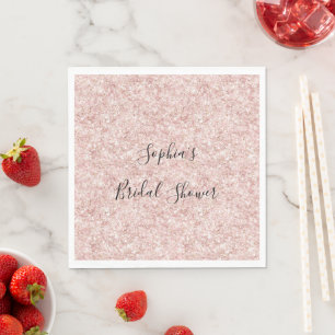 Serviette En Papier Lavande Rose Pailleté Brillant Mariage Fête