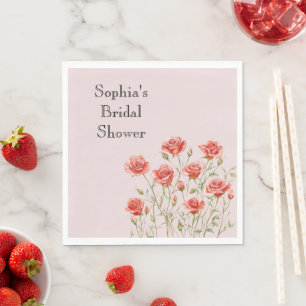 Serviette En Papier Lavande Rose Roses Rouges Romantiques Baby Shower 