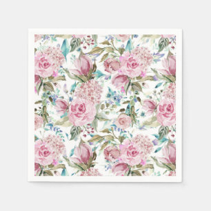 Serviette En Papier Lavande turquoise rose chic de pays vintage