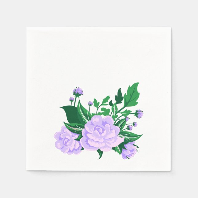 Serviette En Papier Lavender Camellias (Devant)