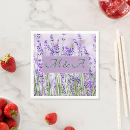 Serviette En Papier Lavender Fields Mariage Cocktail Napkins