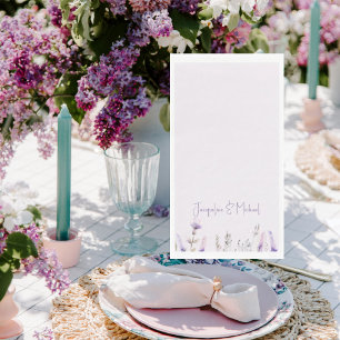 Serviette En Papier Lavender Floral Mariage personnalisé