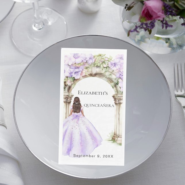 Serviette En Papier Lavender florals arch dress Quinceanera (Créateur téléchargé)