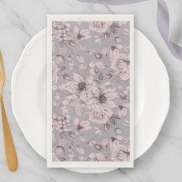 Serviette En Papier Lavender Grey Floral 