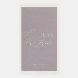 Serviette En Papier Lavender Taupe “Cheers to Love” Wedding