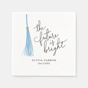 Serviette En Papier L'avenir est brillant Graduation Light Blue Tassel