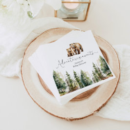 Serviette En Papier L'aventure attend le baby shower de l'ours foresti