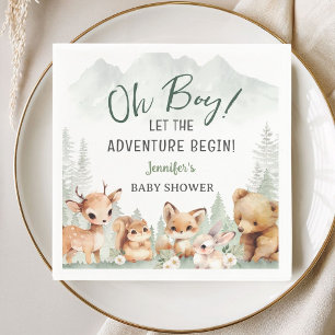 Serviette En Papier L'aventure Commence Garçon Fête de Naissance en Fo