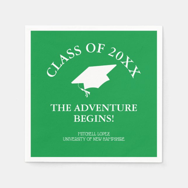 Serviette En Papier L'aventure commence la graduation (Devant)