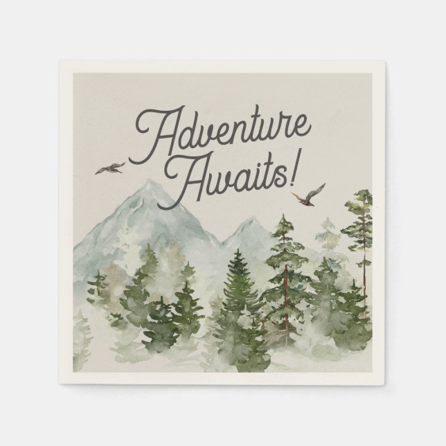 Serviette En Papier l'aventure forestière de bois attend (Devant)