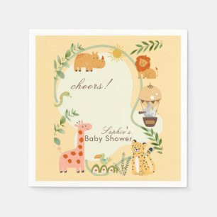 Serviette En Papier L'aventure safari d'animaux de jungle vous attend