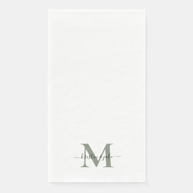 Serviette En Papier Laver le monogramme lisse et simple (Devant)