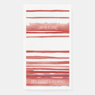 Serviette En Papier Laves abstraites rouges et bleues, 4 juillet