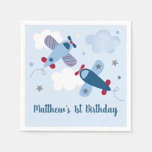 Serviette En Papier L'avion étoile nuages Anniversaire