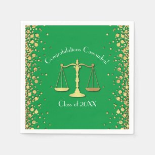Serviette En Papier Lawyer Law School Green Graduation Party