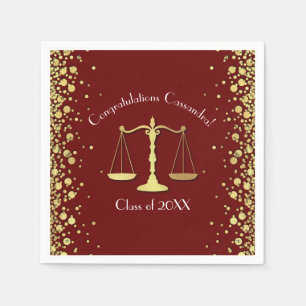 Serviette En Papier Lawyer Law School Maroon Gold Graduation Party