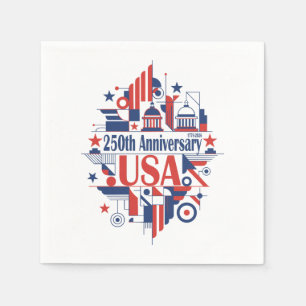 Serviette En Papier le 250e anniversaire de l'Amérique