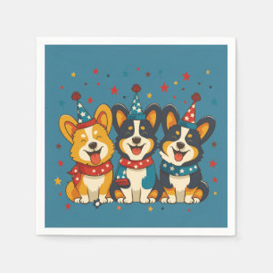 Serviette En Papier Le 4 Juillet Pembroke Welsh Corgi Dogs