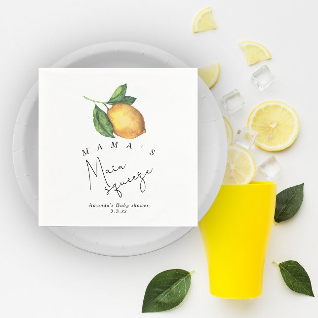Serviette En Papier Le baby shower de citron de la maman (Créateur téléchargé)