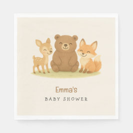 Serviette En Papier Le Baby shower des animaux des bois