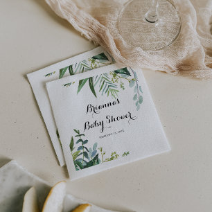 Serviette En Papier Le Baby shower des Feuilles tropicaux