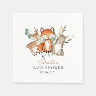 Serviette En Papier Le Baby shower forestier des animaux des bois