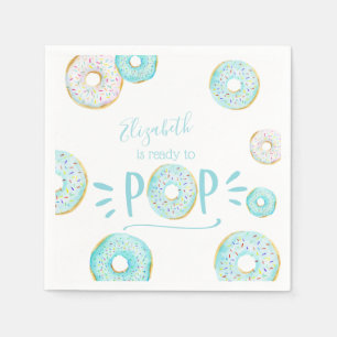 Serviette En Papier Le bébé bleu de beignet arrosent