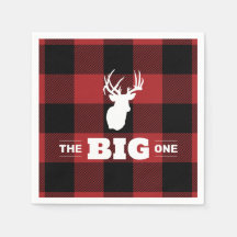 Le Big One Buffalo Plaid Deer Napkin