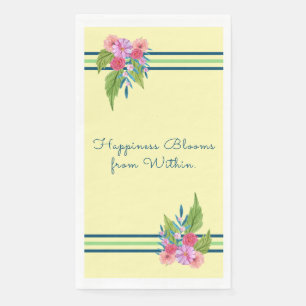 Serviette En Papier Le bonheur fleurit de l'intérieur - Floral de prin