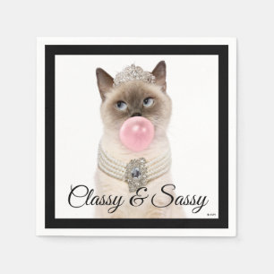 Serviette En Papier Le Chat de la princesse soufflant de la bulle