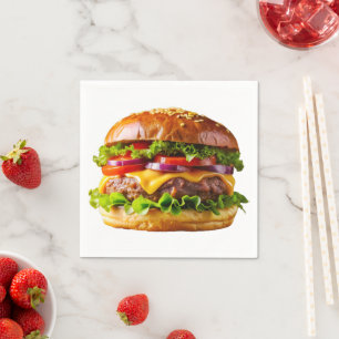 Serviette En Papier Le cheeseburger appétissant de SlipperyJoe au baco