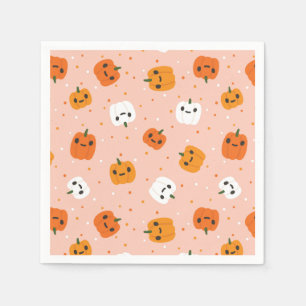 Serviette En Papier Le Citrouille Cute Kawaii fait face au Motif