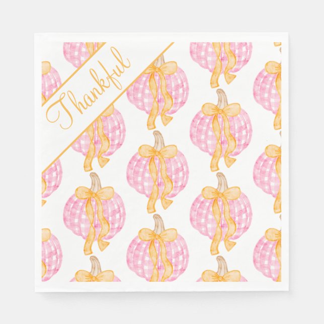 Serviette En Papier Le Citrouille de Preppy annonce la fête de Thanksg (Devant)