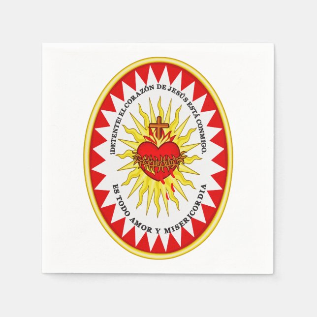 Serviette En Papier Le Coeur le plus sacré de Jésus (Devant)