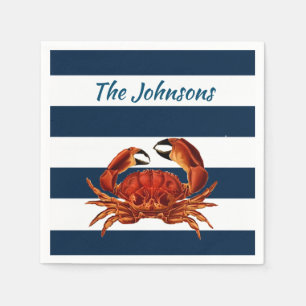 Serviette En Papier Le crabe rouge côtier Bandes Nautiques