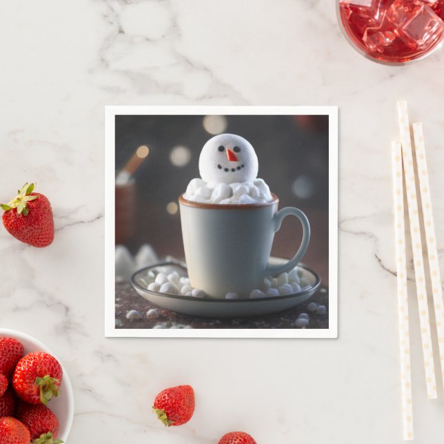 Serviette En Papier Le délice du Snowman (En situation)
