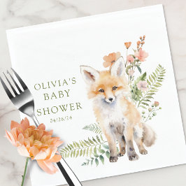 Serviette En Papier Le délicieux Baby shower de Fox de la nature