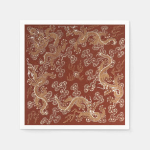 Serviette En Papier Le dragon impérial chinois moderne