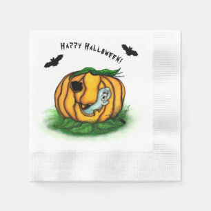 Serviette En Papier Le fantôme d'Halloween, chauve-souris, fantôme et