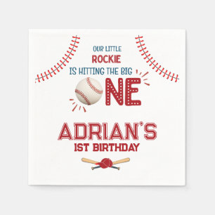 Serviette En Papier Le garçon de 1er anniversaire du baseball