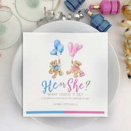 Serviette En Papier Le genre révèle l'ours en peluche sur le thème