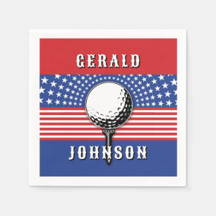 Serviette En Papier Le golf patriotique américain